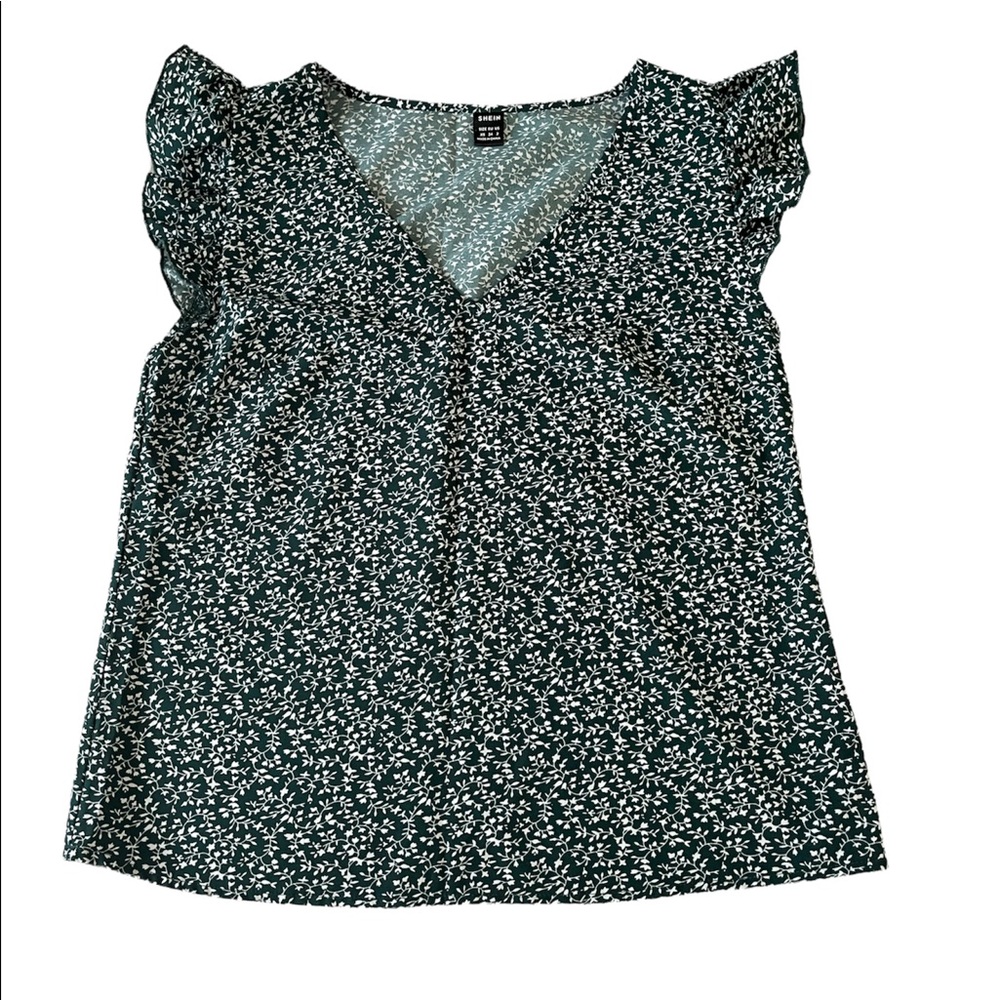 SHEIN Green Floral Blouse